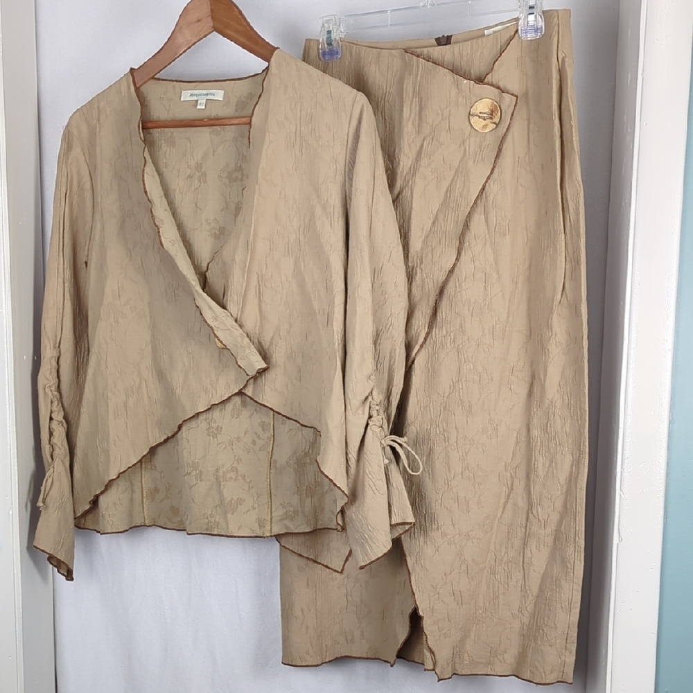 JACQUELINE RIU Women's Boho Wrap Two Piece Top & Skirt